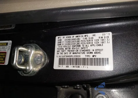 2015 Acura Rdx z USA, uszkodzony, nr VIN 5J8TB4H5XFL029528